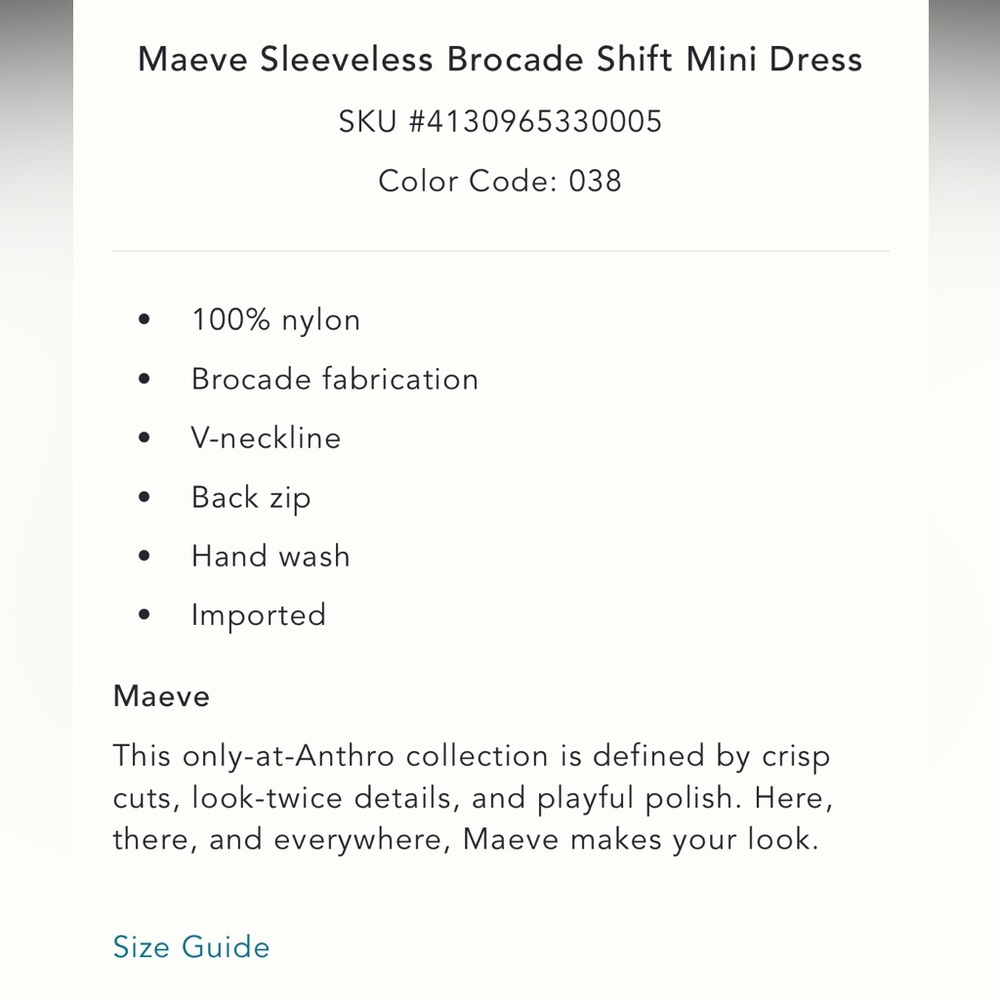 NWT Maeve Brocade shift mini dress - Picture 7 of 11